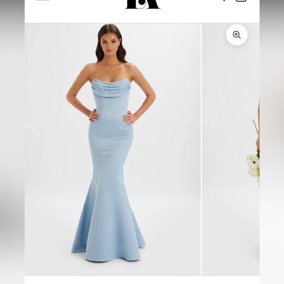 Lavish Alice FREYA BONDED SATIN COWL NECK MAXI DRESS IN DUSTY BLUE - Picture 2 of 4